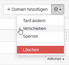 Verschiebung eines Pakets zu einem anderen Endkunden