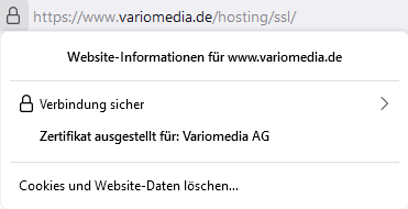 Beispiel für ein EV-Zertifikat im Browser